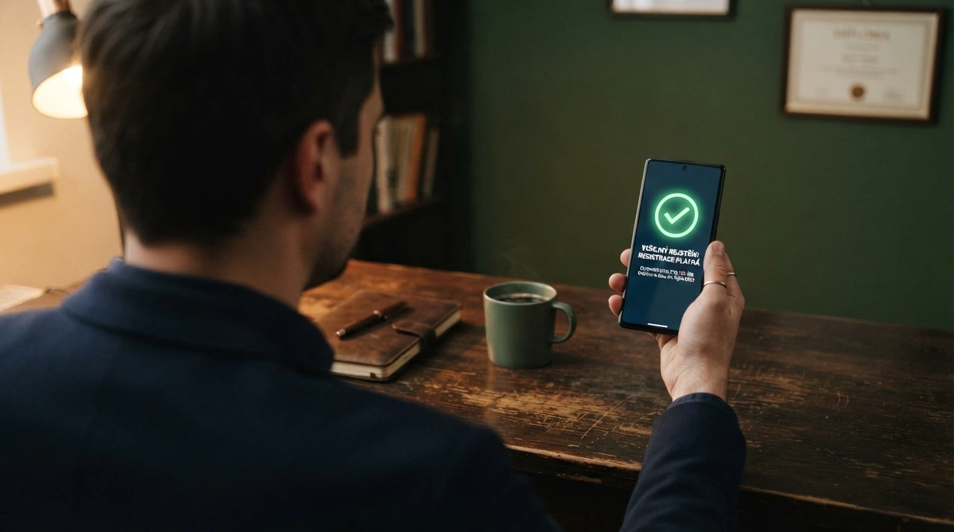 Úřední dokument s razítkem Ministerstva financí ČR vedle mobilního telefonu s otevřeným casinem