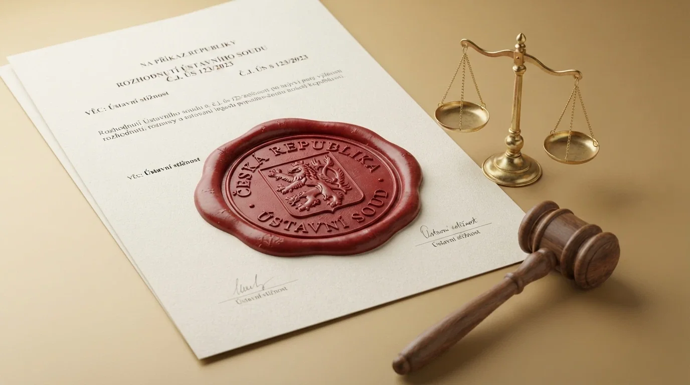 Pečeť Ministerstva financí ČR na listině, vedle paragrafy ZHH a logo Celní správy