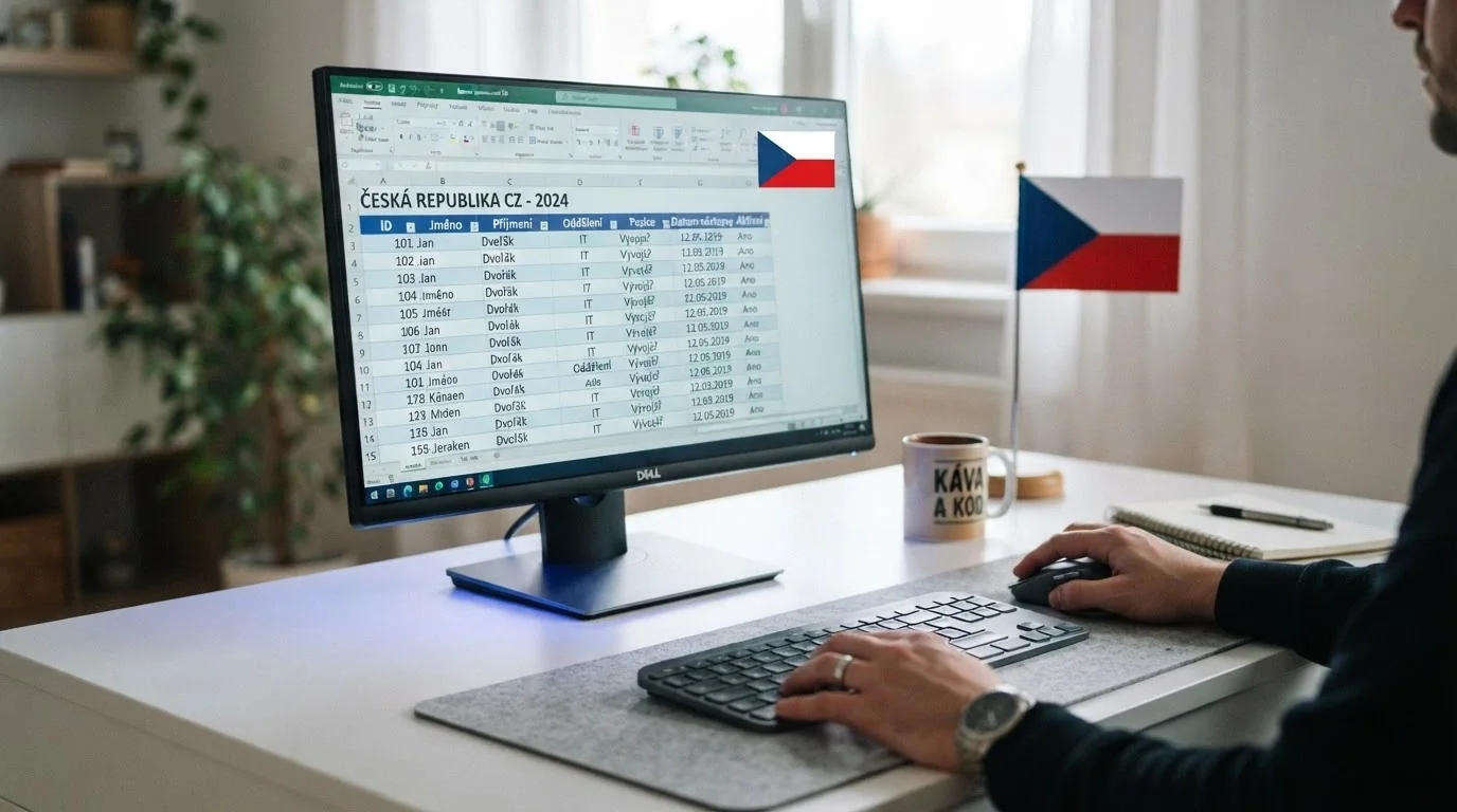 Výřez oficiálního Seznamu legálních provozovatelů MF ČR na monitoru s českou vlajkou v pozadí