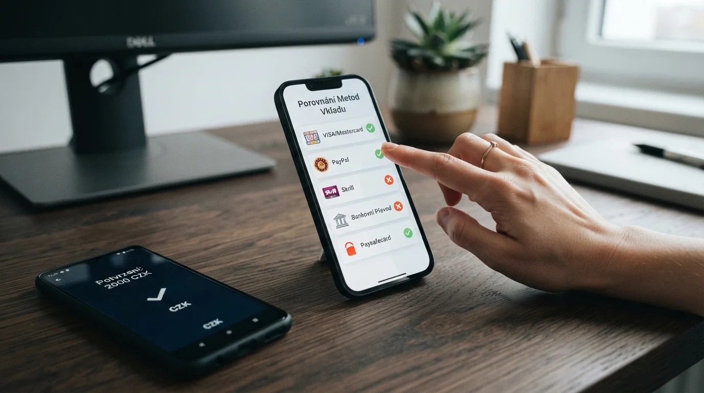 Srovnávací tabulka s logy českých online casin — licencované značky seřazené podle dostupnosti vkladu přes SMS